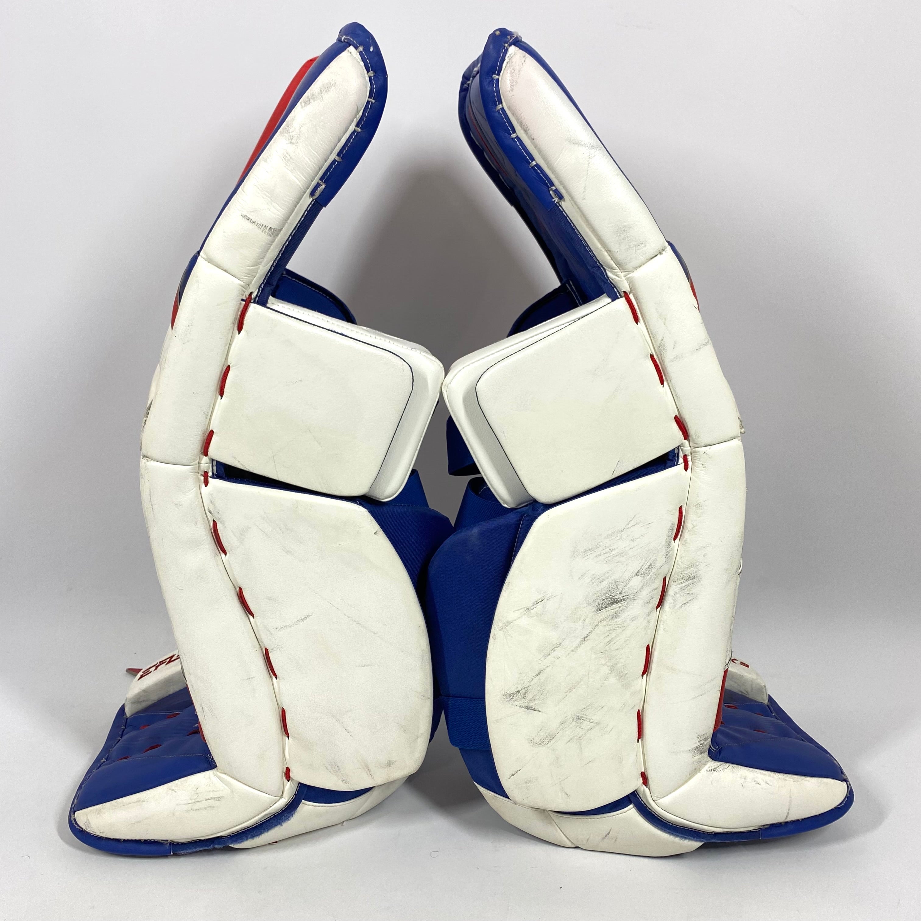 Extreme Flex 5 - Used Pro Stock Goalie Pads (White/Blue/Red)